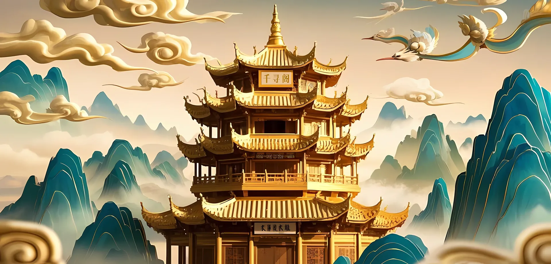 千寻阁 · 青绿山水中的金阁品牌意象